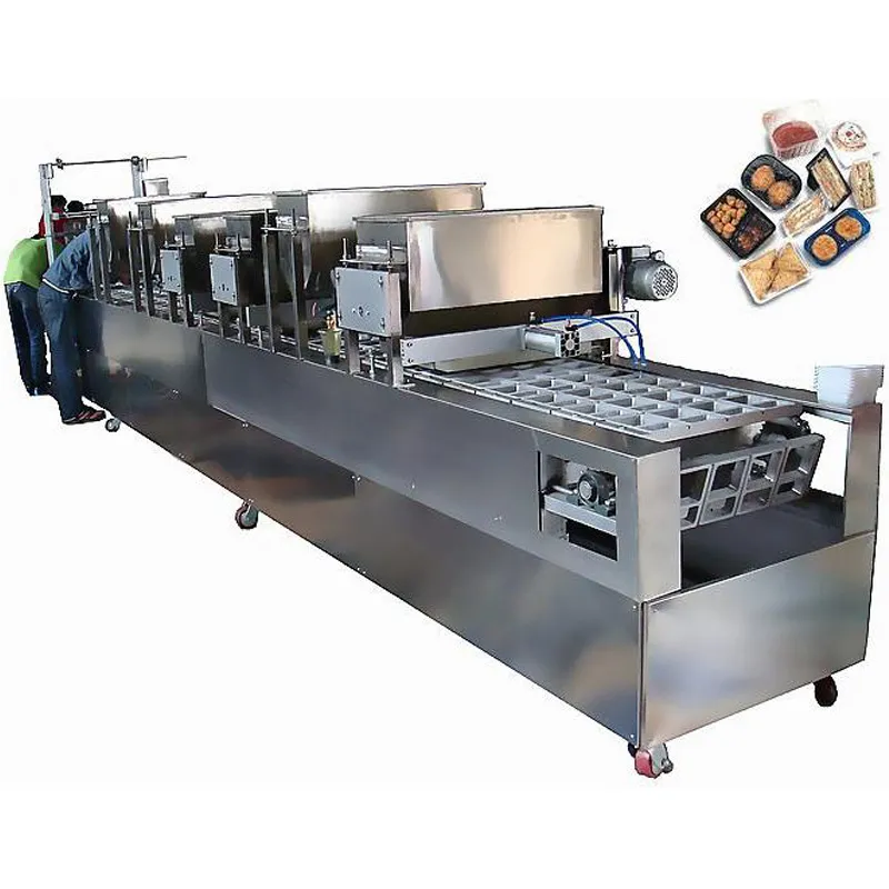3600trays Per Hour Food with Tray Automatic Packing Machine Line