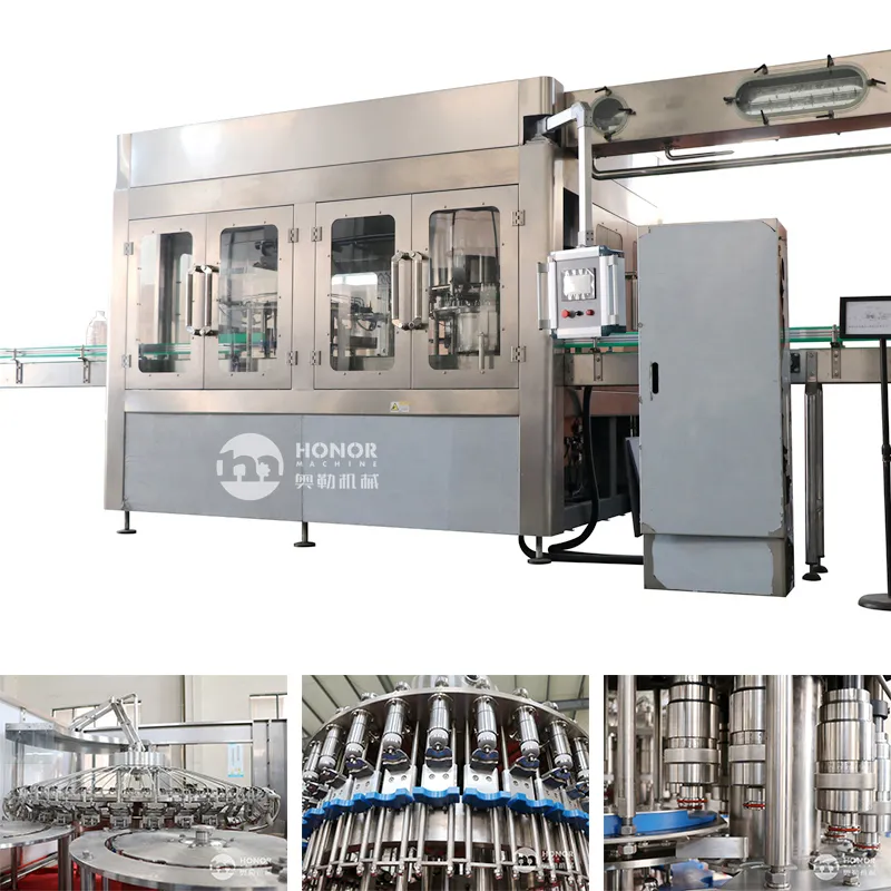 Advanced Banana Orange Juice Coconut Milk Carbonated Soda Drink 200ml 500ml 1000ml 1500ml 2000ml Rinsing Filling Capping 3 in 1 Machine/Production Line