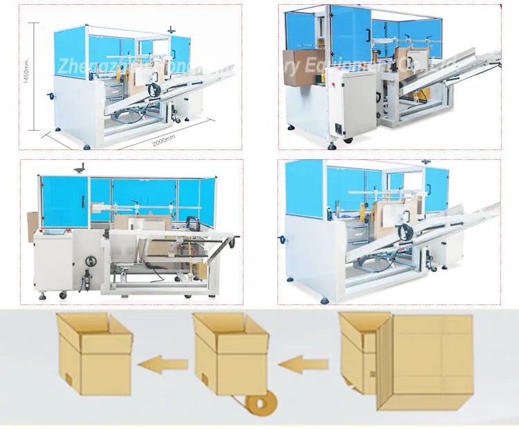 Automatic Food Shape Cardboard Box Carton Case Erector Machine