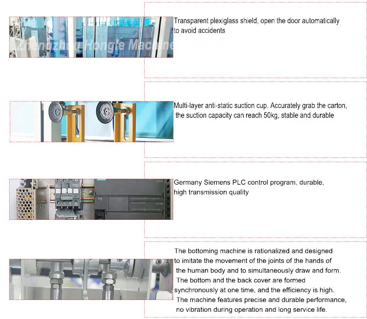 Automatic Food Shape Cardboard Box Carton Case Erector Machine