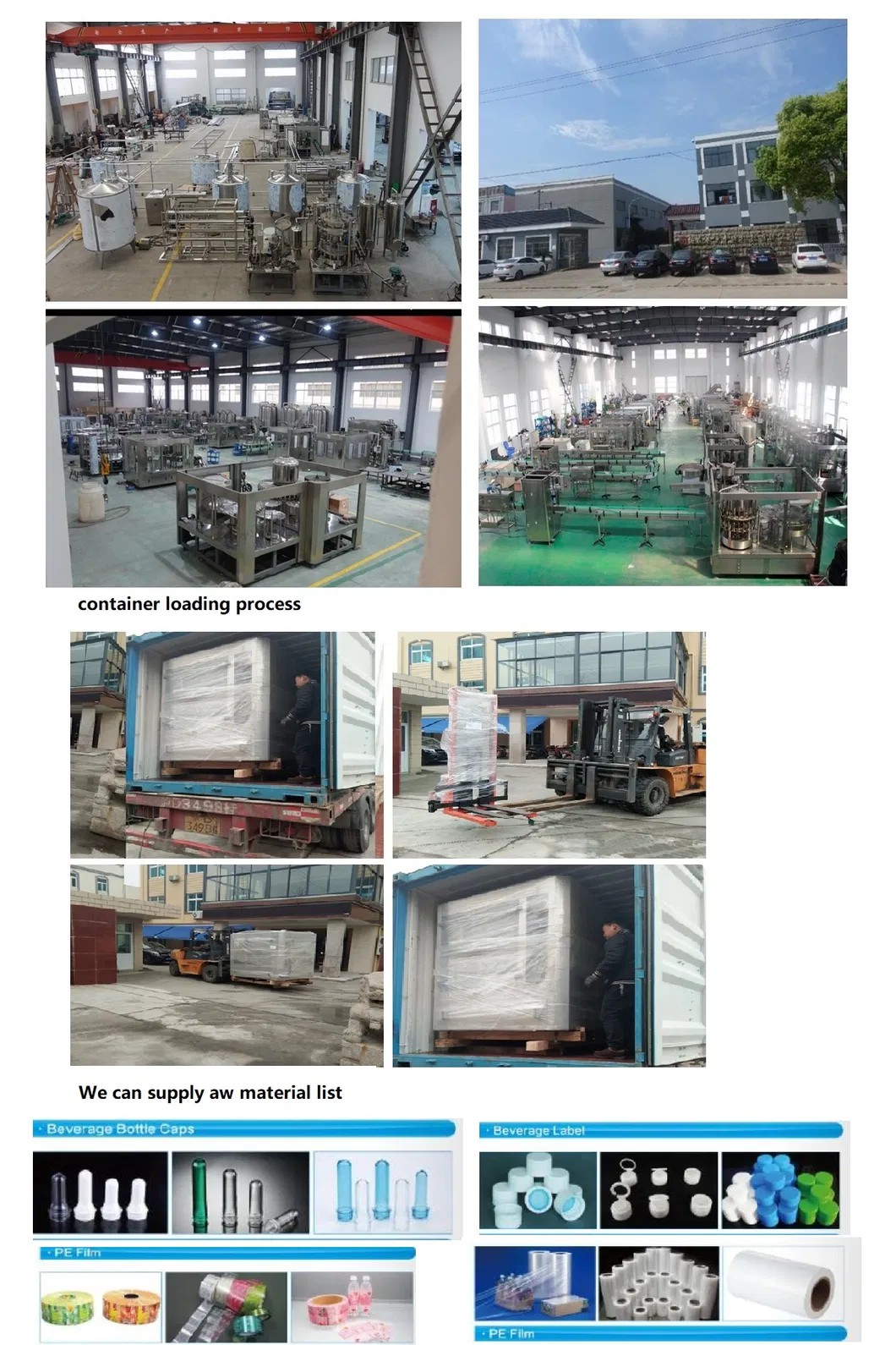 Automatic Glass Plastic Bottle Beverage Mineral Drink Water Juice Washing Filling Sealing Production Line Bottling Packing Machine