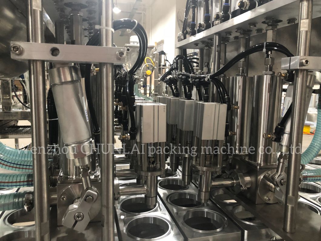 Automatic Liquid Yogurt Honey Water Cup Filling Sealing Machine with Capping and Aluminum Foil Cup Lid Sealer