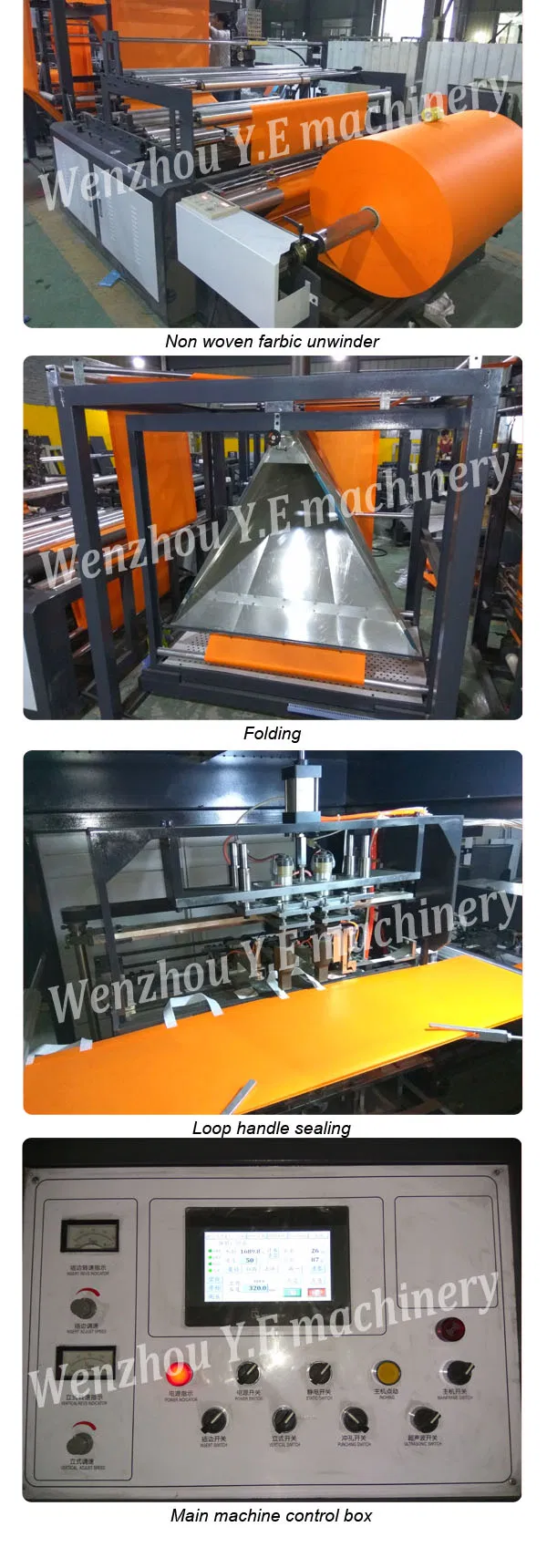 Automatic Non Woven Handle Bag Making Machine with Side Gusset and Bottom Gusset