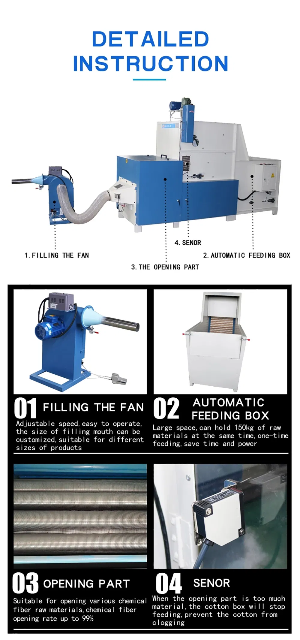 Automatic Pillow Stuffing and Weighting Machine Fiber Pillow Filling Machine