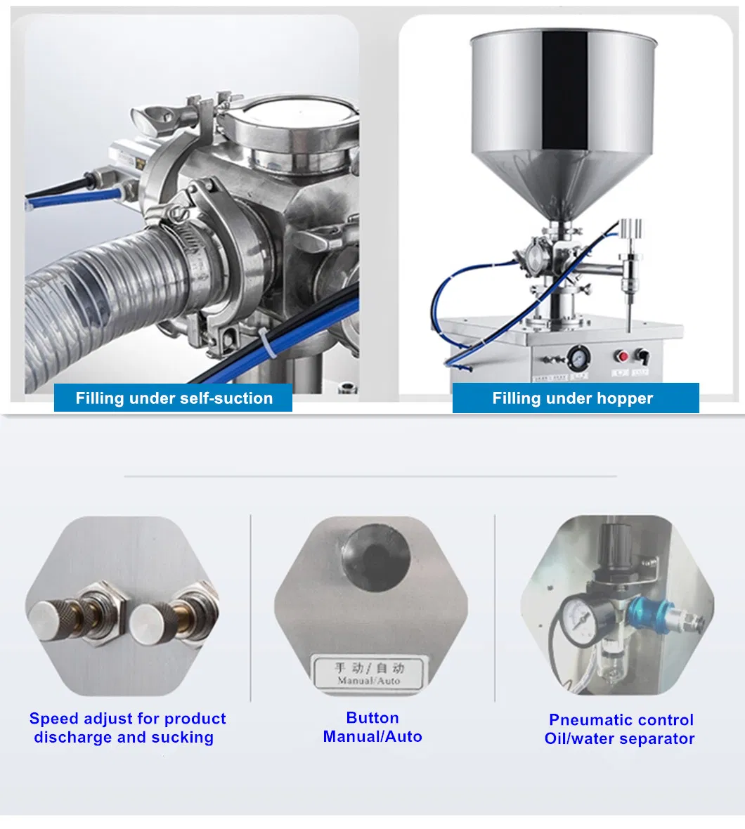 Automatic Piston Pneumatic Cosmetic Filler Hand Sanitizer Gel/Cream/Lotion Filling Machine for Cosmetics