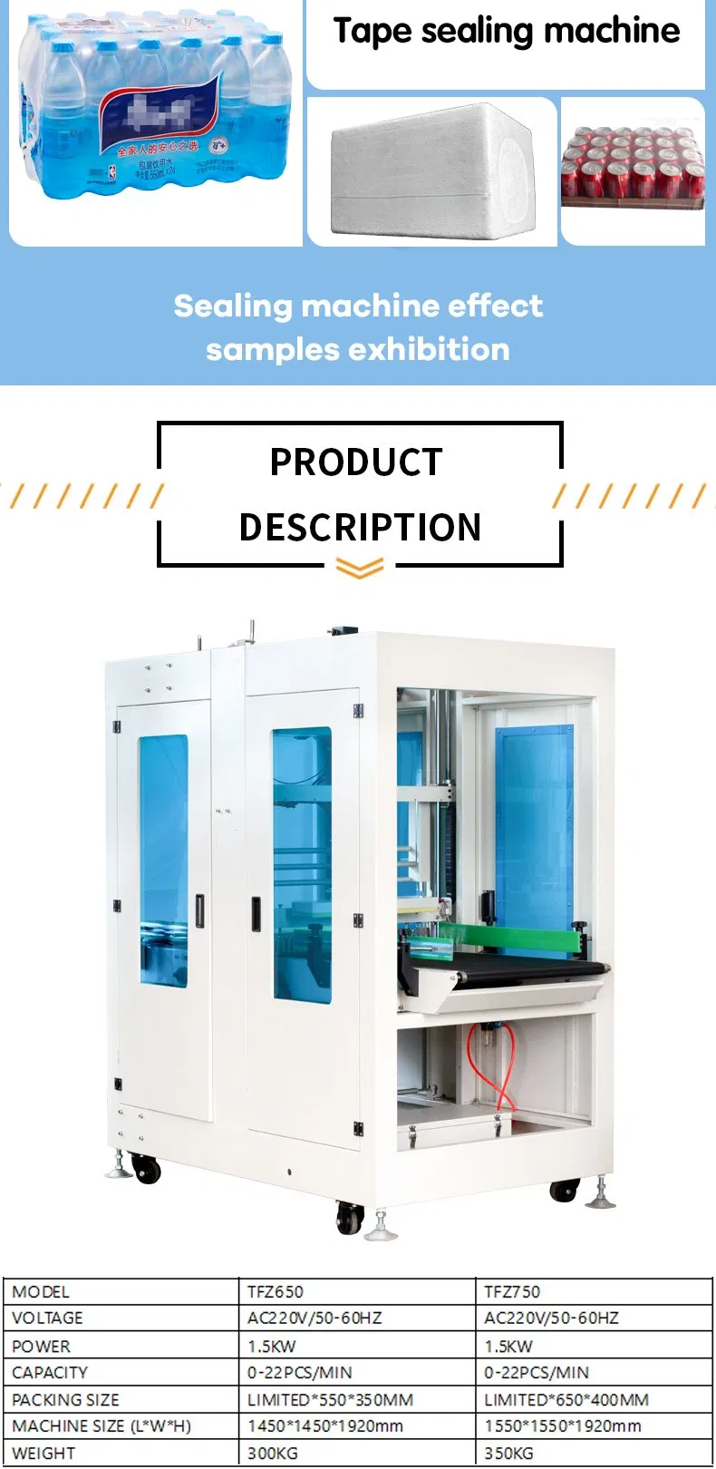 Automatic Sleeve Sealing Shrink PE Film Packing Machine for Carton Side