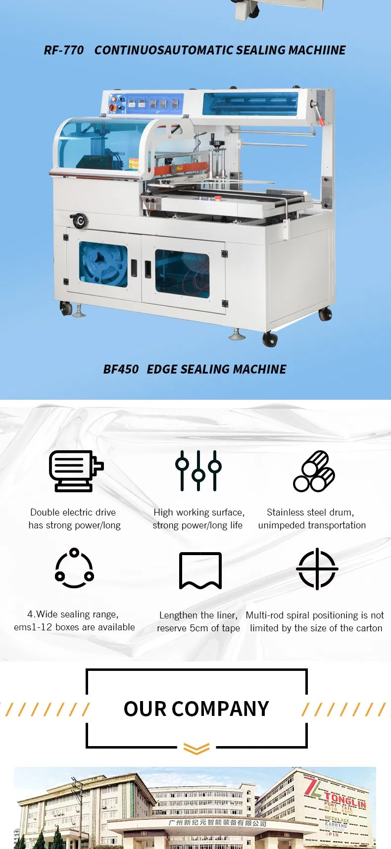 Automatic Sleeve Sealing Shrink PE Film Packing Machine for Carton Side