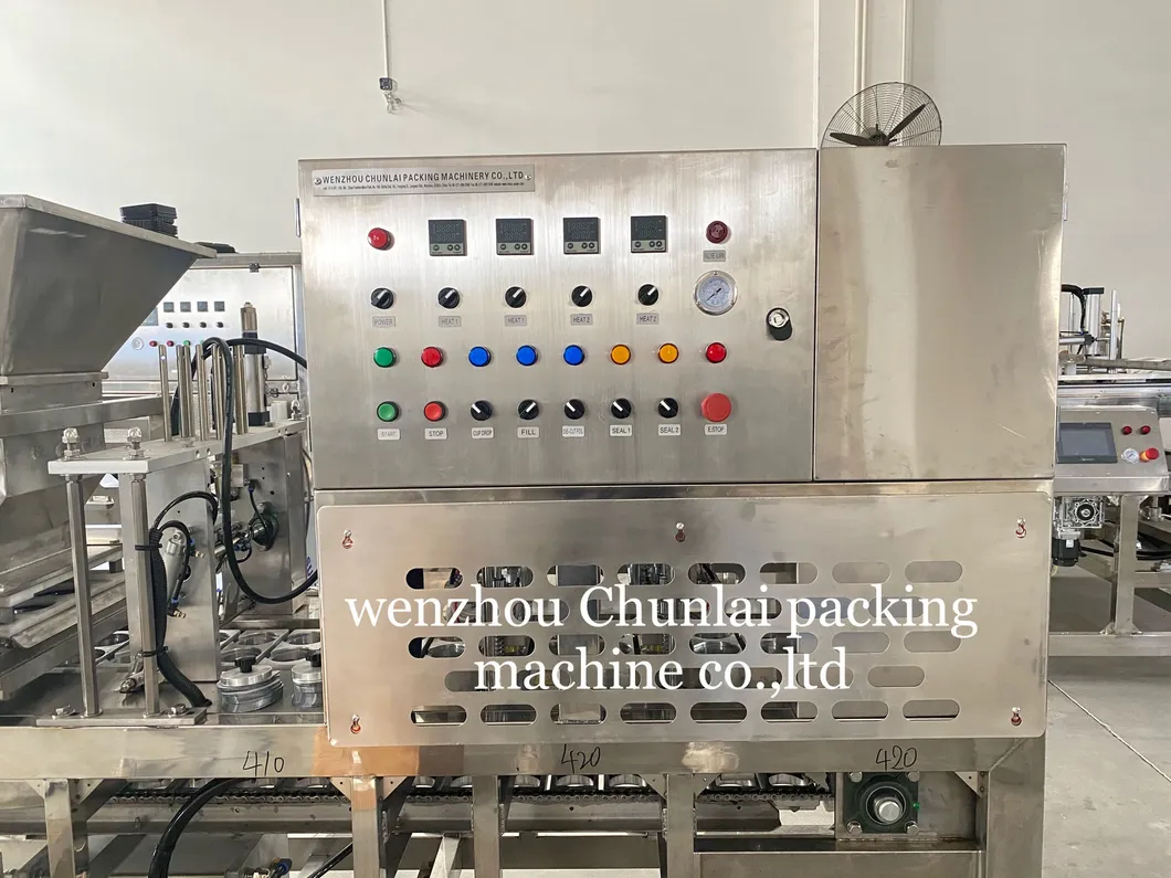 Automatic Straight Line Popcorn Nut Granule Cup Filling and Sealing Machine