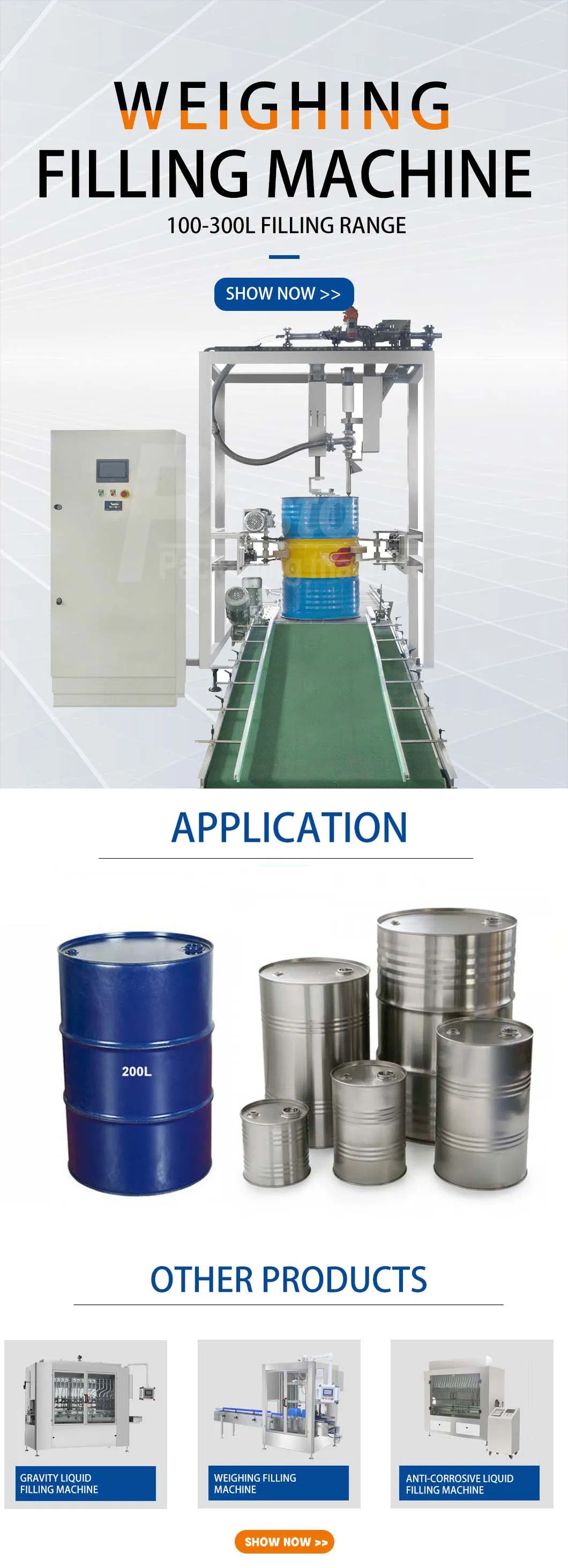 Automatic Weighing Filling Packing Machine for Edible Oil, Lubricant, Paint Products