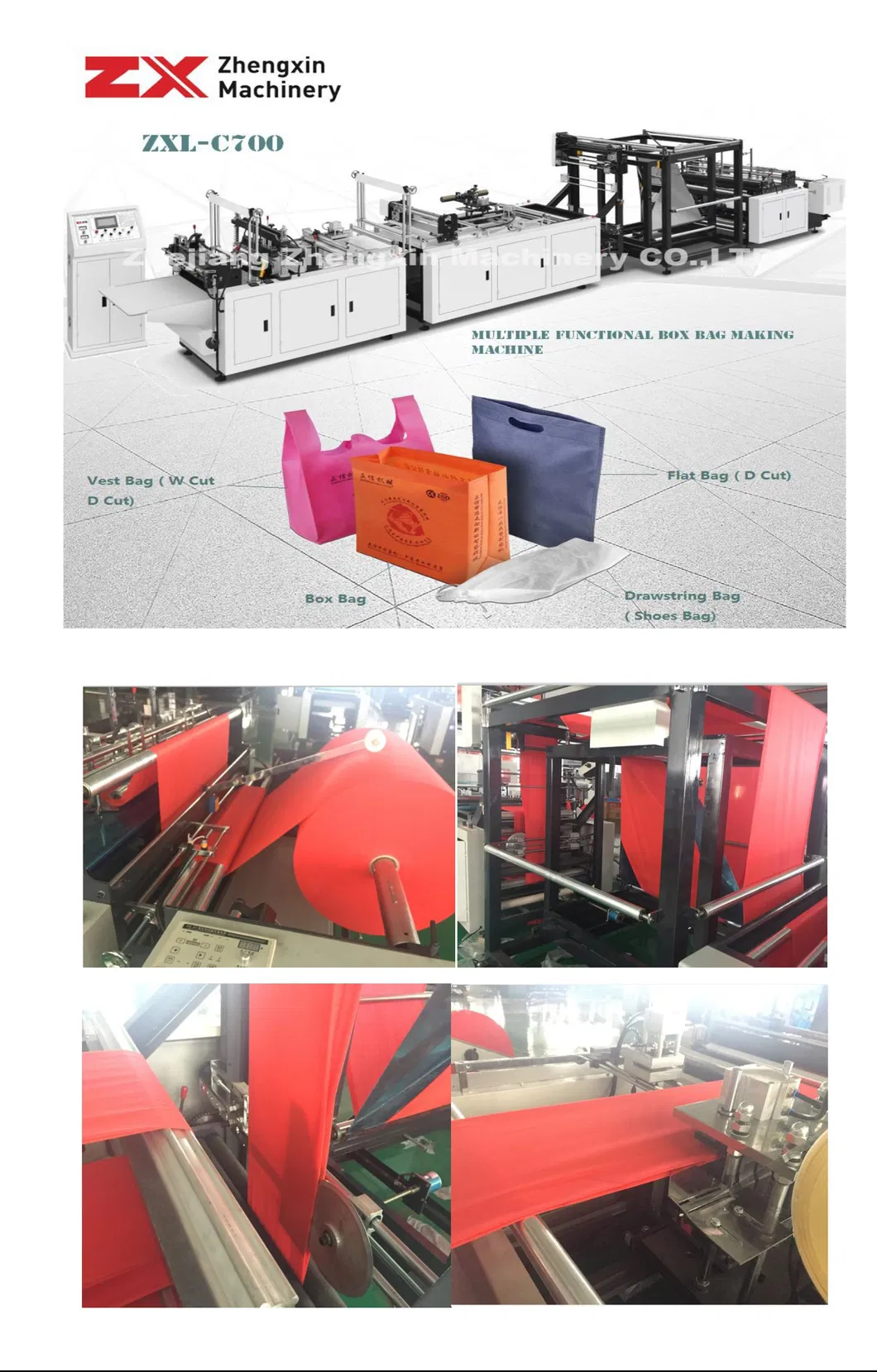 Biodegradable Spunbond Non Woven Bag Making Machine (ZXL-C700)