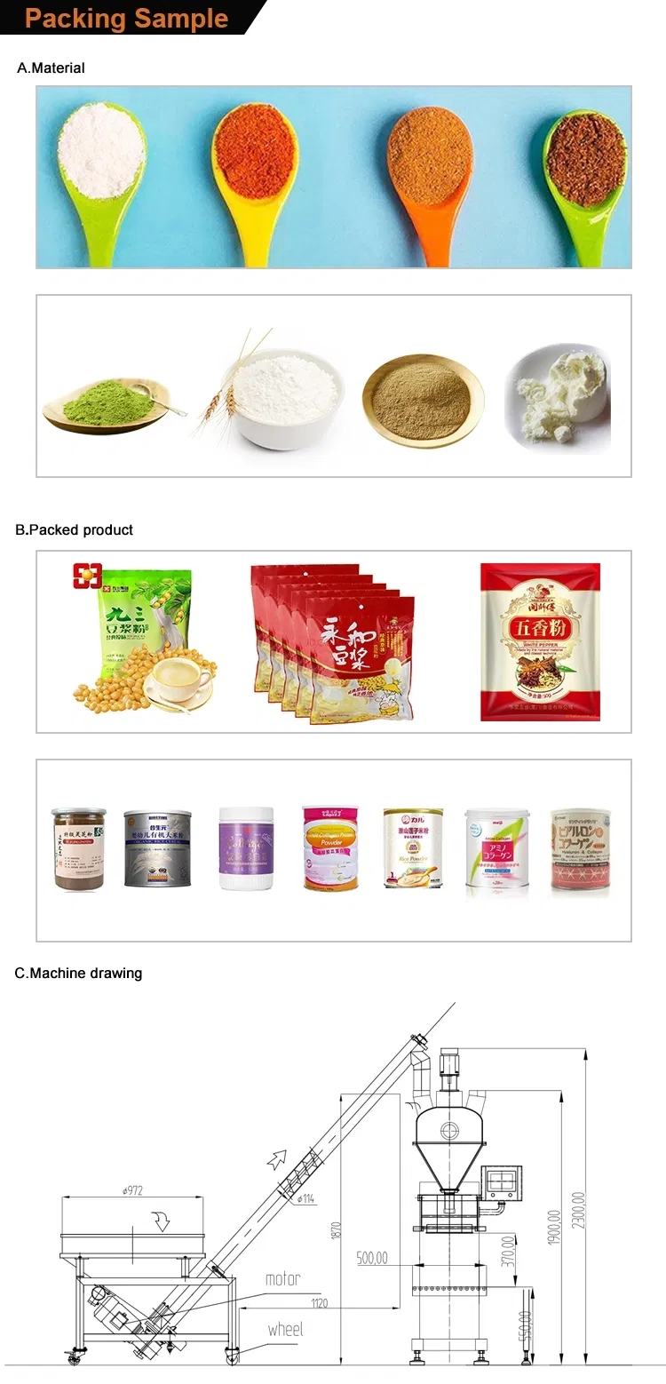 DJ-1b3+75W Semi Automatic 2kg 3kg 4kg Curry/Detergent/Washing Powder Filling Packing Packaging Machine with Weighing Machine