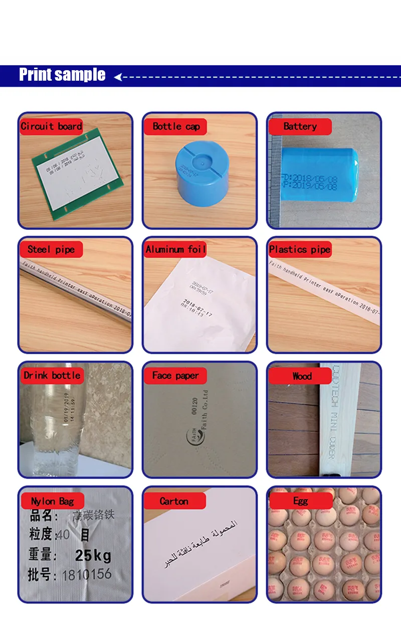 Faith 600dpi High Speed Handheld Inkjet Printer for Package Boxes