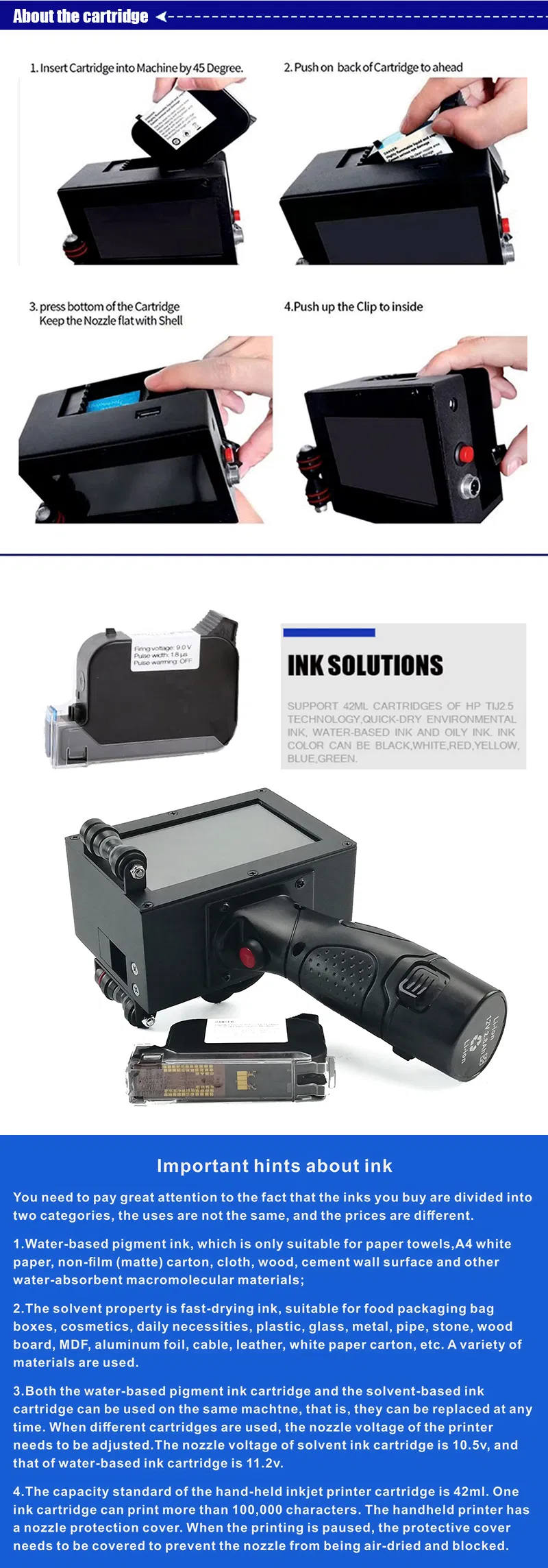 Faith 600dpi High Speed Handheld Inkjet Printer for Package Boxes