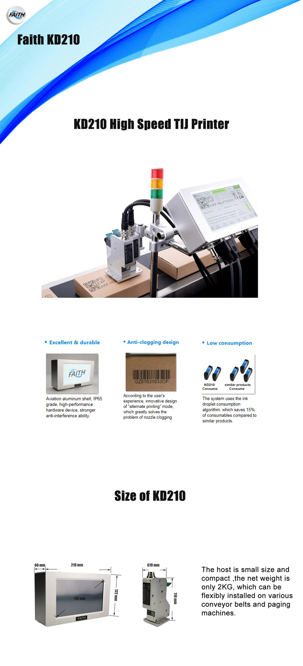 Faith Printer for Plant and Expiry Date Stamping Machine