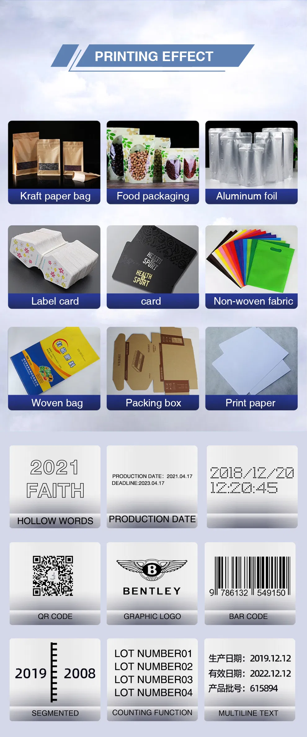 Faith High-Speed Serial Printing Tij Online Inkjet Printer for Instantly Print The Date