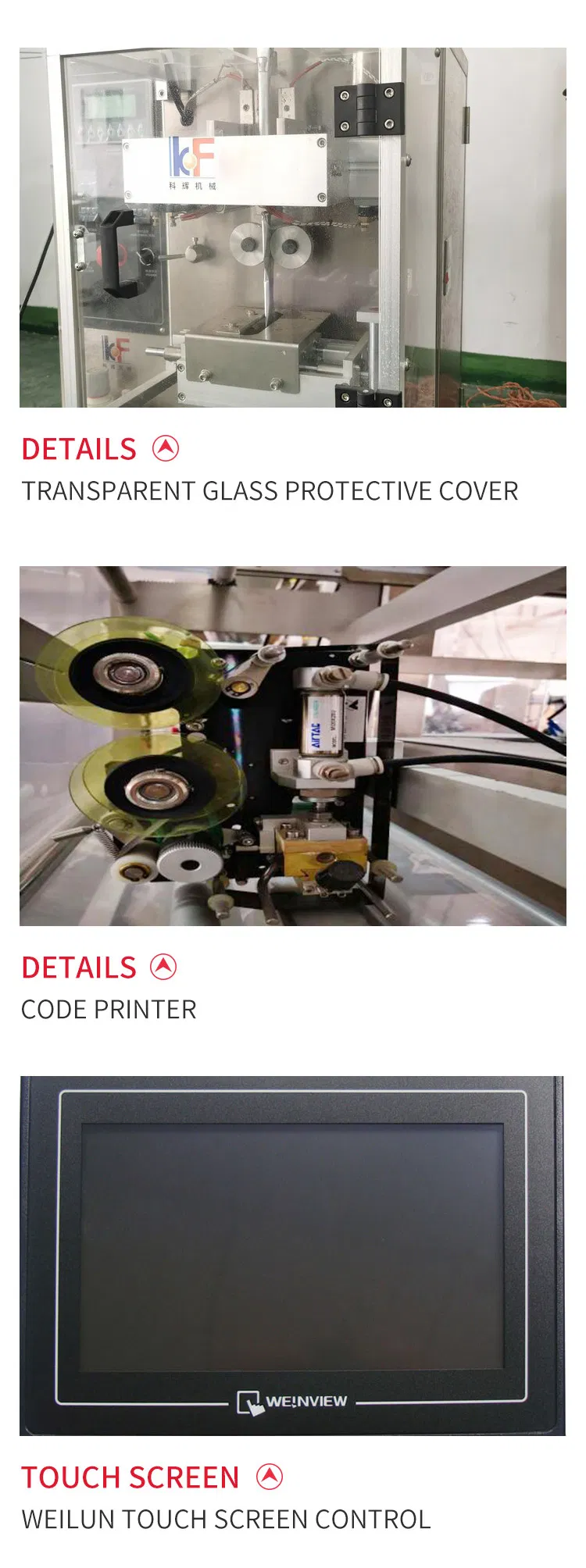 Full Automatic Vertical Hot Sealing Candy Snacks Pouch Granule Packing Machine Small