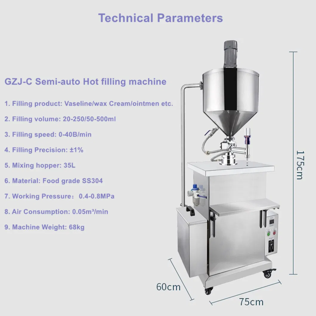 Good Quality Honey Lipstick Gel Wax Vaseline Hot Filling Machine