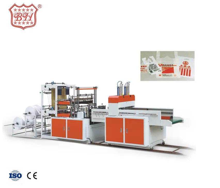 High Quality Fully Automatic PLA Pbat Biodegradable Decomposable Compostable T-Shirt Bags Fruit Vegetable Vest Bag Supermarket Shopping Bags Making Machine