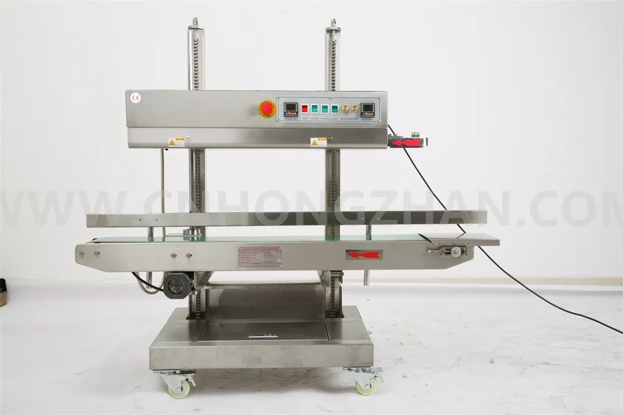 Hongzhan CBS1100V Continuous Band Sealer Machine for Big Pouch Vertical Sealing