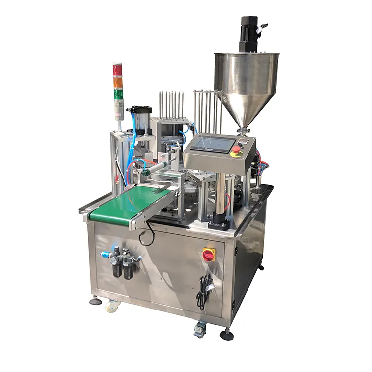 Hot Sale Automatic Jelly Ice Cream Cup Filling Sealing Machine with Mixing and Printer