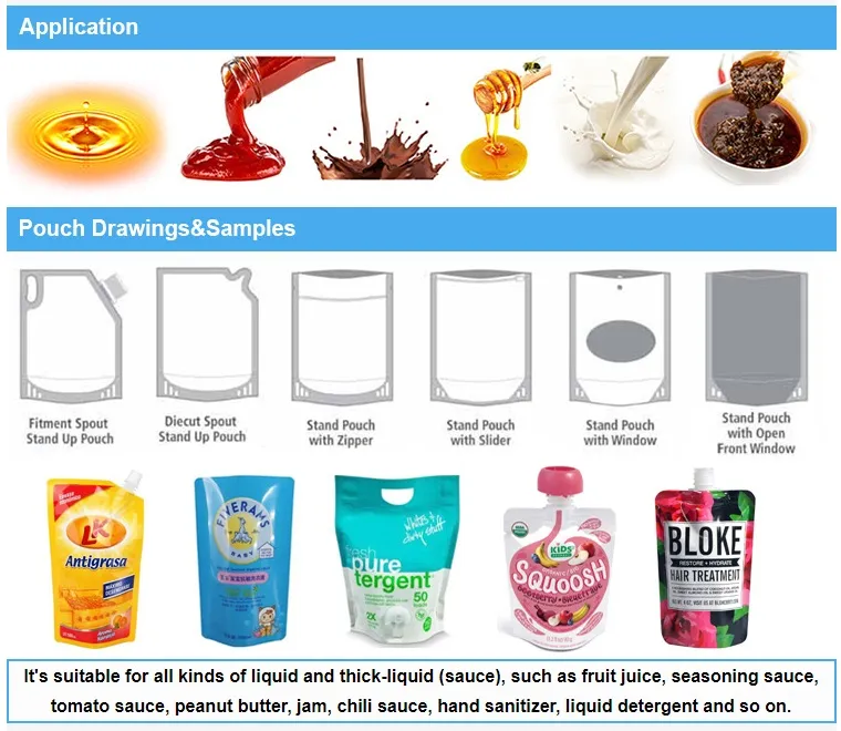 Hot Sell Automatic Stand up Pouch Filling Machine for Yoghurt Mayonnaise Fruit Juice