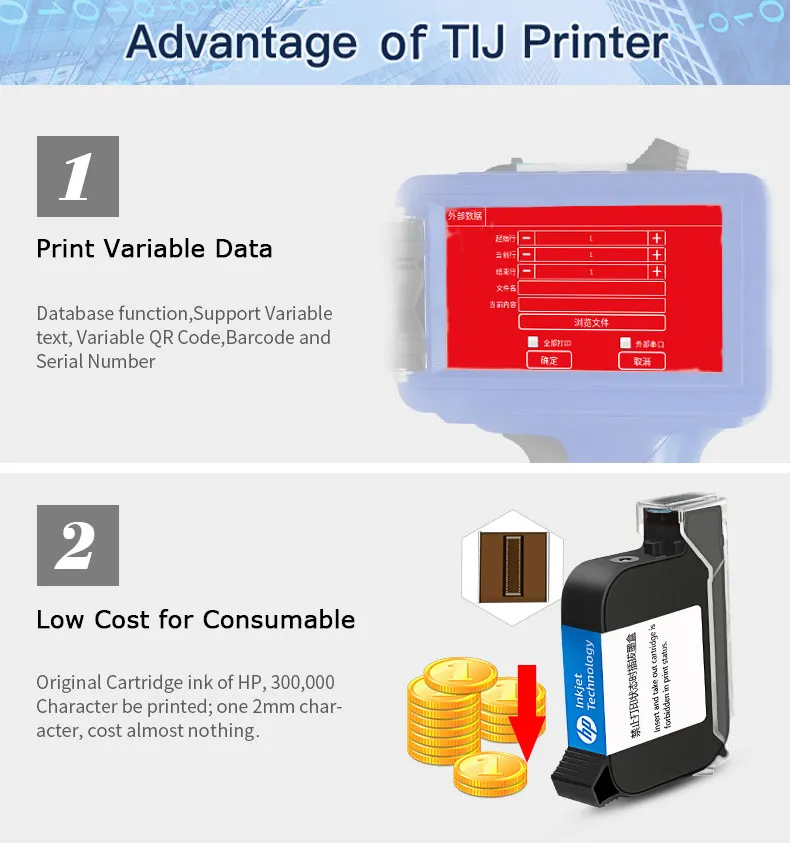 HP 42ml Cartridge Eco Solvent Water Based Tij Inkjet Printer Machine on Steel Pipe