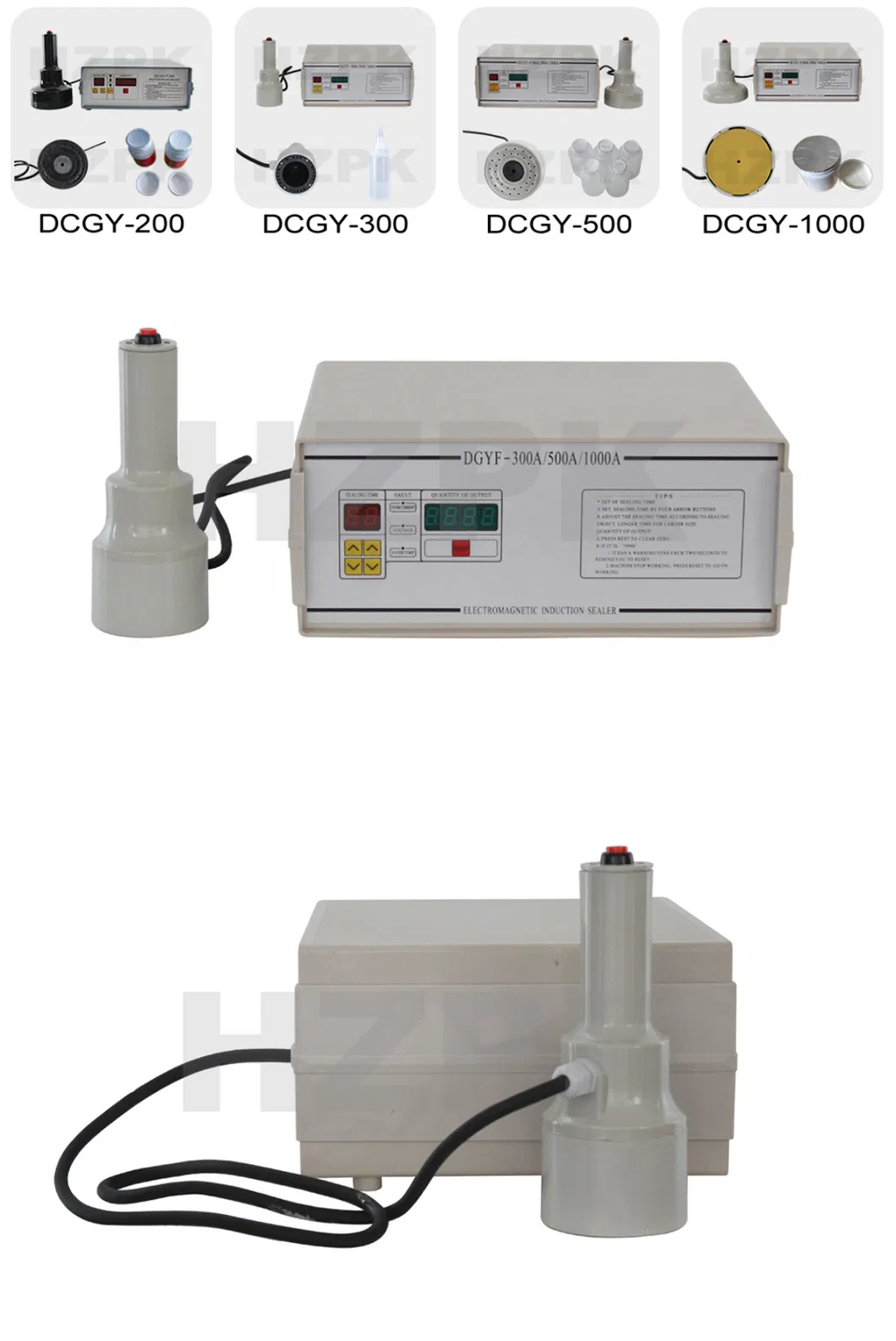 Hzpk Dcgy-300 Bottle Aluminum Foil Induction Sealing Machine