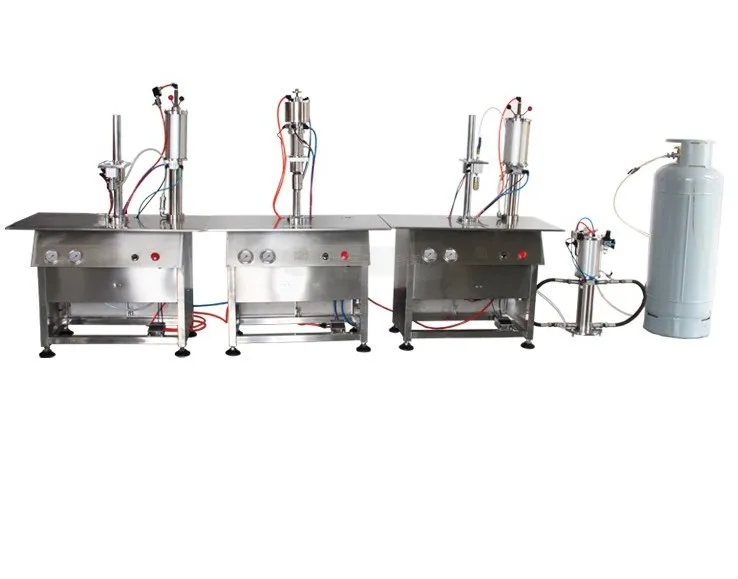 Lad S Test Semi-Automatic 3 in 3 Hot Selling Aerosol Spray Filling Machine for Spray Paint/Wd40