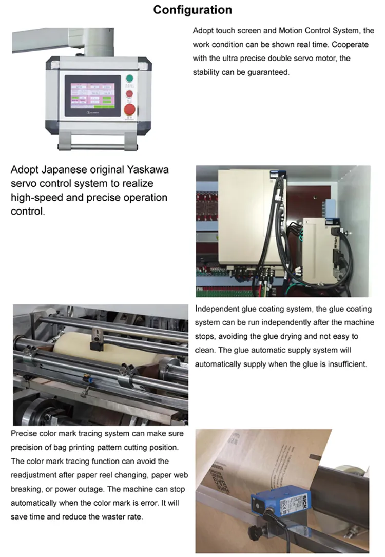 LSB-330+LST-21100/41100 Roll Feeding Flexo Printing Square Bottom Paper Bag Making Machine