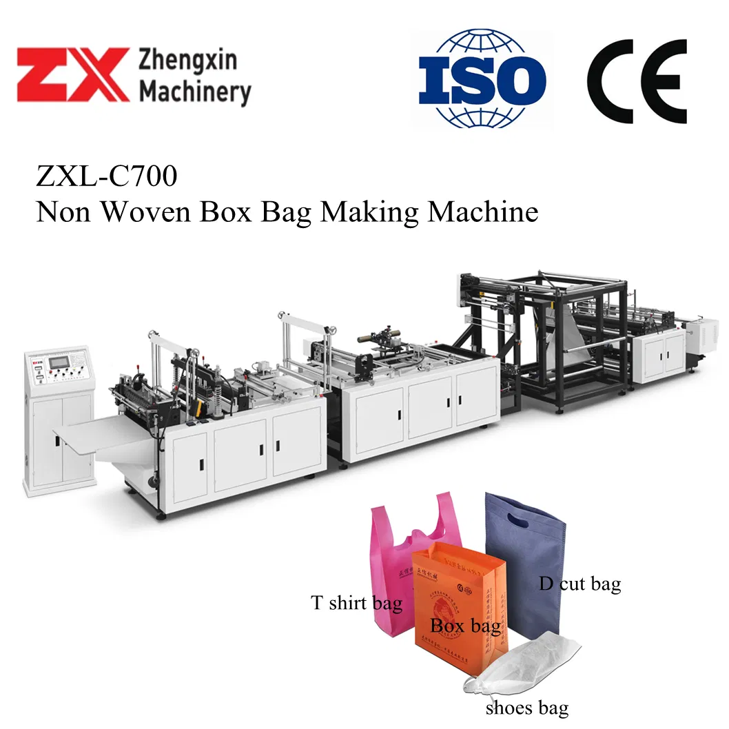 Manufacture Price Biodegradable Non Woven Carrier Bag/Fabric Shopping Bag/Box Bag/T Shirt Bag/Paper Bread Bag/Plastic Bag/Shoe Bag Making Machine (ZXL-C700)