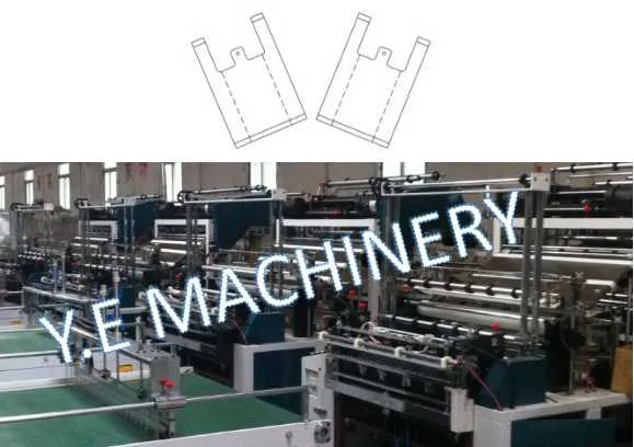 Ruian 200PCS/Min Plastic Vest Shopping Bag Making Machine