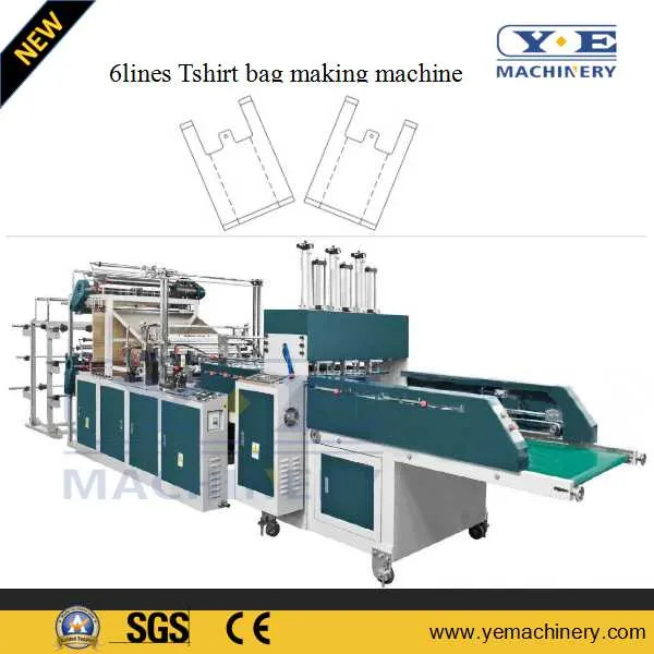 Ruian 200PCS/Min Plastic Vest Shopping Bag Making Machine