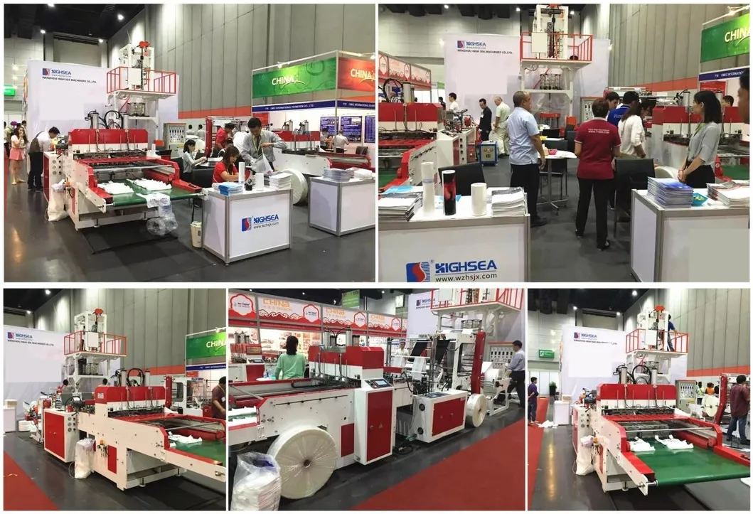 Servo Motor Driving T-Shirt Plastic Bag Vegetable Bag Vest Bag HDPE LDPE Film Machine with Gusset Factory