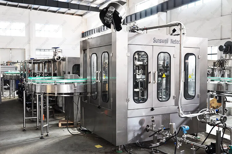 Sunswell 3 in 1 Automatic Juice / Soft Drink / Energy Drink / Carbonated Drink / Tea Drink / Beer Sparking Wine Glass Bottle Filling Machine