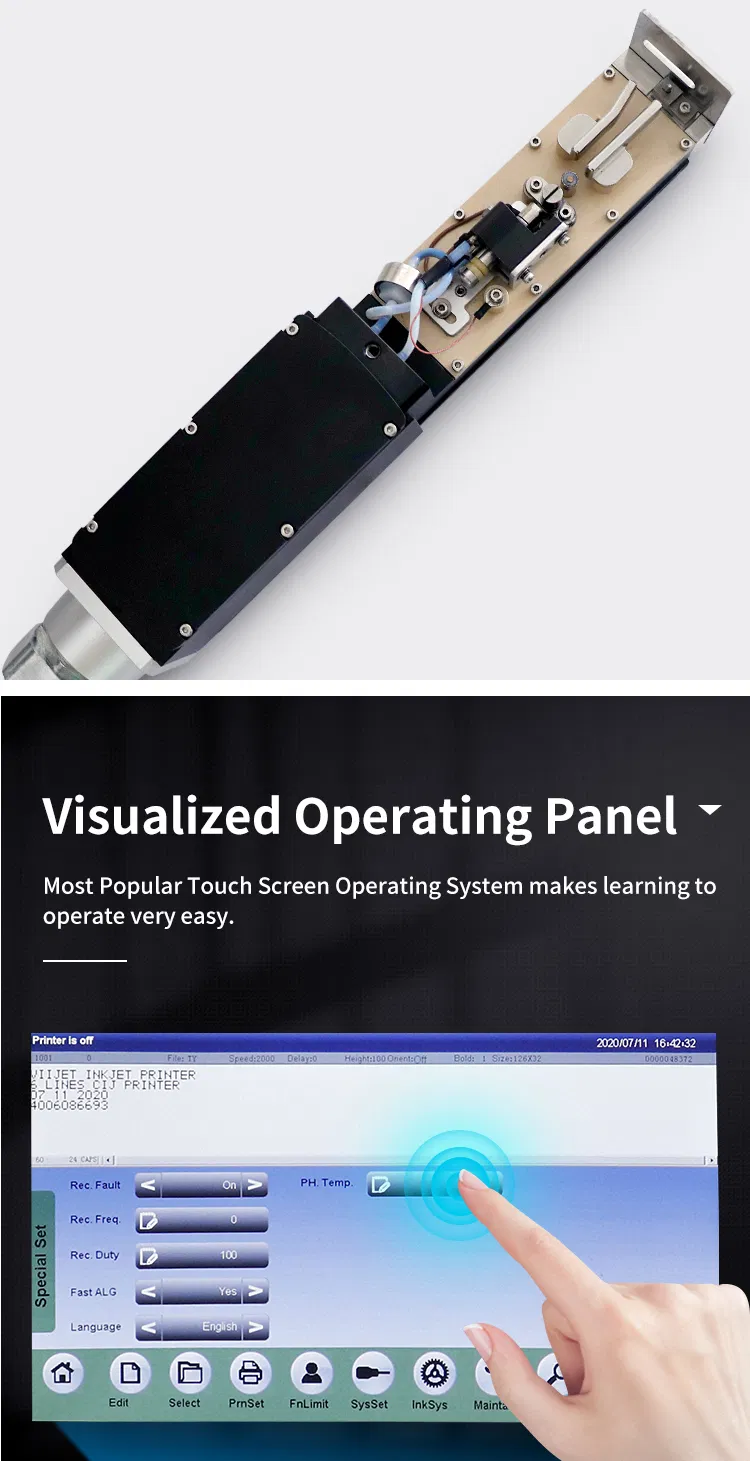 Touch Screen Cij Printer Tx600 Inkjet Printer Printing Machine for Plastics/Aluminum