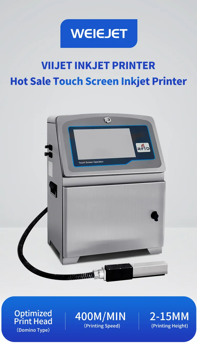 Touch Screen Cij Printer Tx600 Inkjet Printer Printing Machine for Plastics/Aluminum