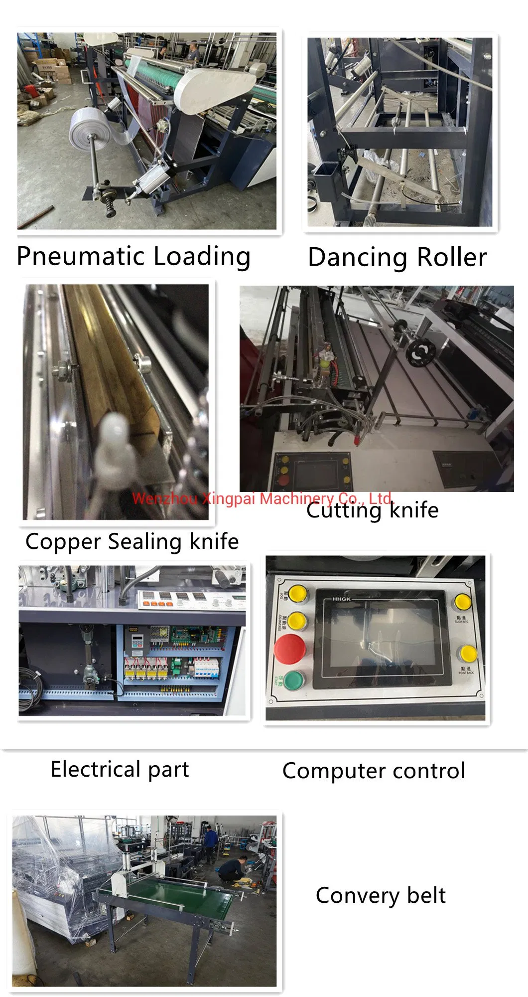 Xingpai Brand No Tension Non Stretch Thick Bag Biodegradable Bag Making Machine Bottom Sealer Heat Sealing and Cold Cutting Bag Maker Machine