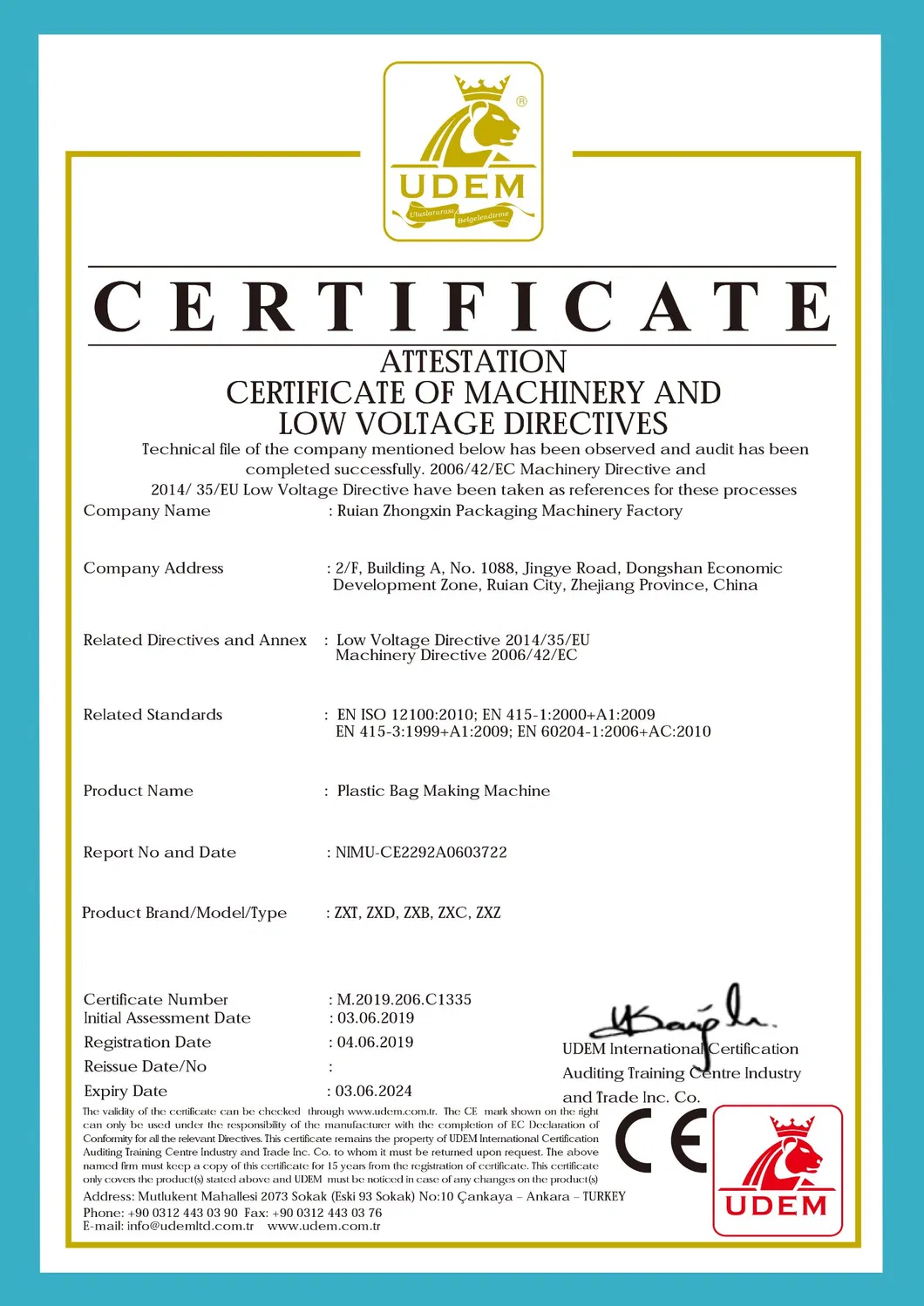 Zhongxin Manufacturer Rope Threading Shopping Plastic Bag Making Equipment